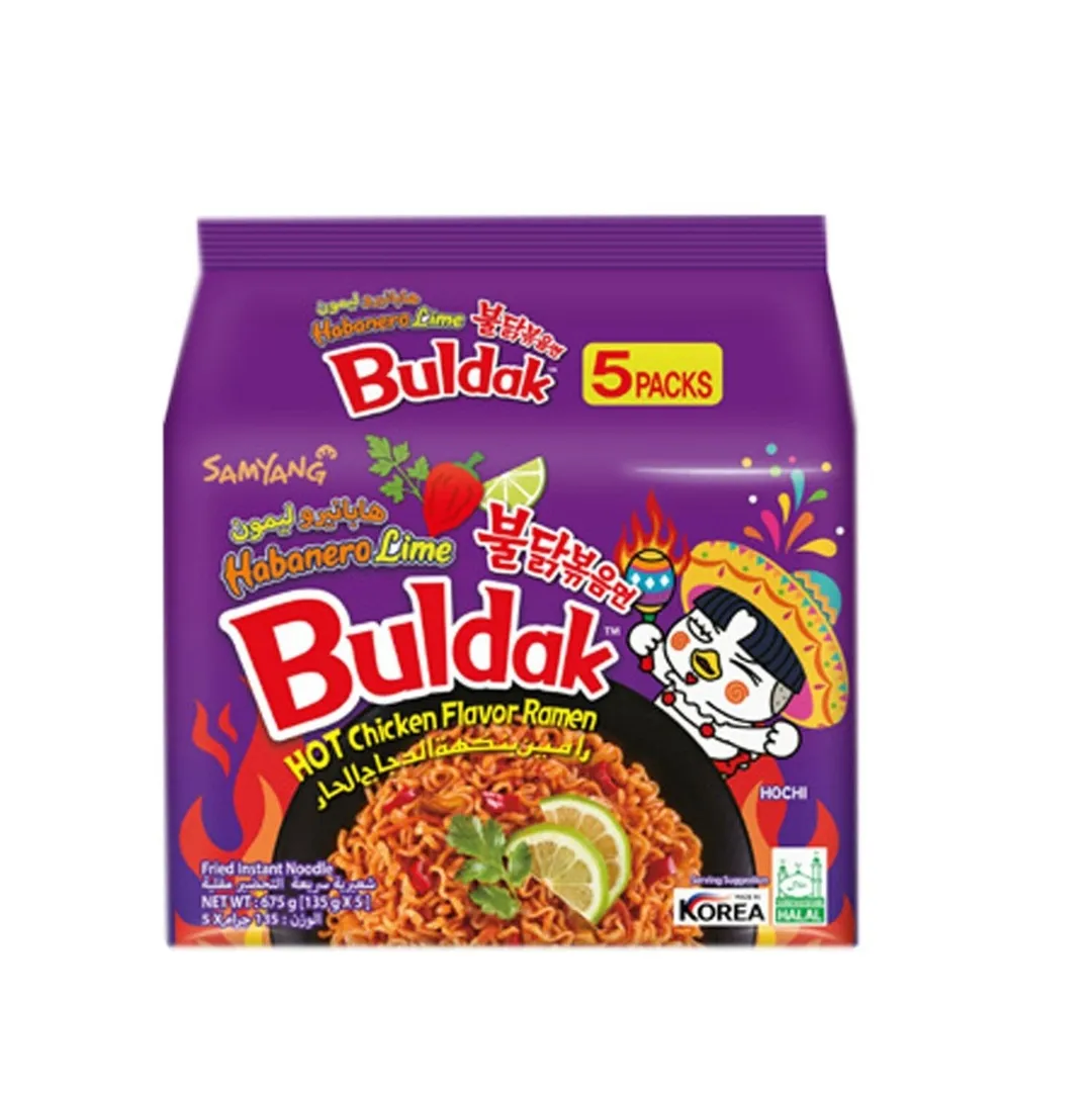 Samyang Buldak Habanero Lime Hot Chicken Ramen Stir-Fried Instant Noodles 135 g