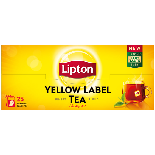Lipton Yellow Label Black Tea Bags, 25 Pieces